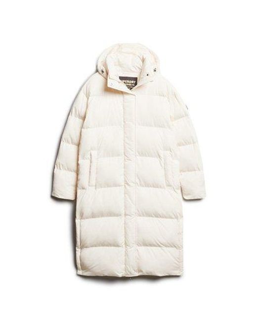 Superdry Natural Hooded Longline Puffer Coat