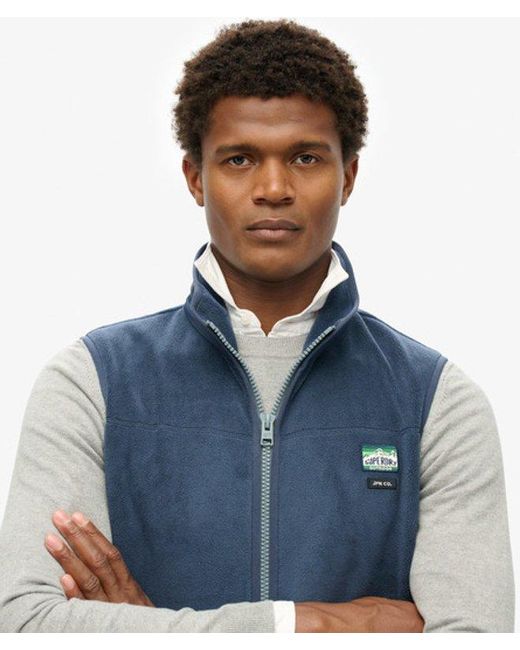 Superdry Blue Active Fleece Gilet for men