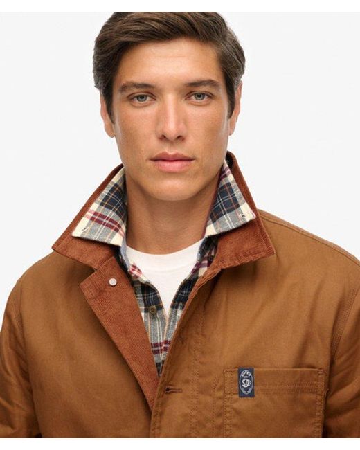 Superdry Brown & Co The Merchant Store - Waxed Worker Jacket for men