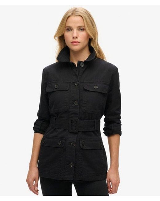 Superdry Black & Co Cotton Belted Safari Jacket