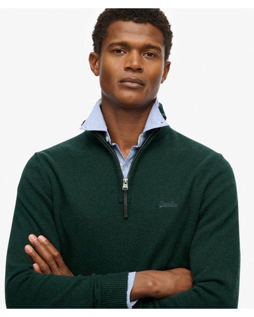Superdry Green & Co Wool Blend Half Zip Jumper for men