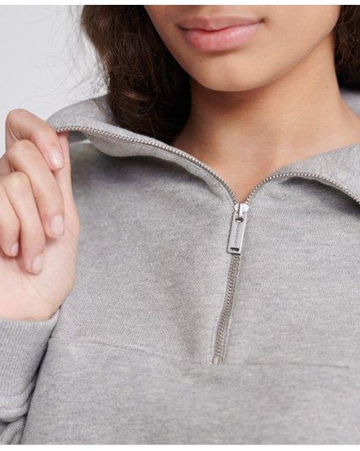 Superdry Gray Edit Funnel Sweat Loopback Track Top Edit Marl