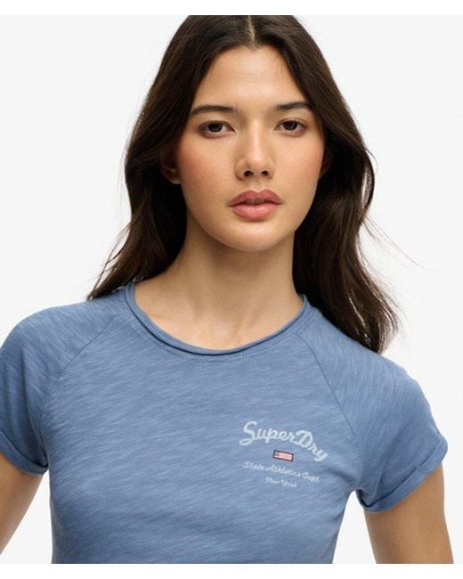 Superdry Blue & Co Athletic Essentials Slub Graphic T-shirt