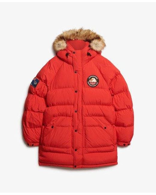 Superdry Red Everest Long Baffled Parka Jacket for men