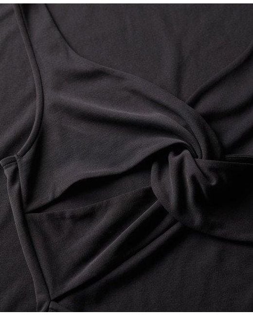 Superdry Black Jersey Twist Back Midi Dress