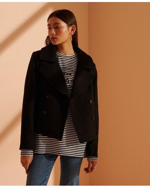 superdry wool peacoat