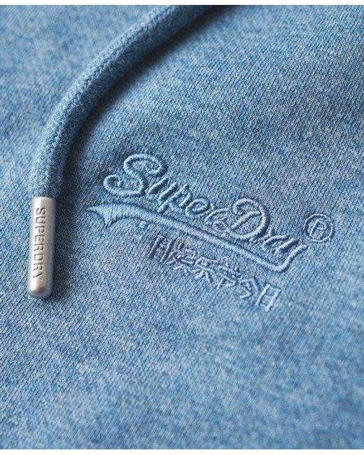 Superdry Blue Essential Logo Zip Hoodie for men