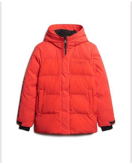 Superdry Red Hooded City Padded Wind Parka Jacket