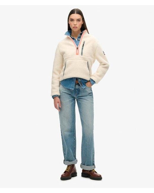 Superdry White & Co Fully Lined Outdoor Half Zip Fleece