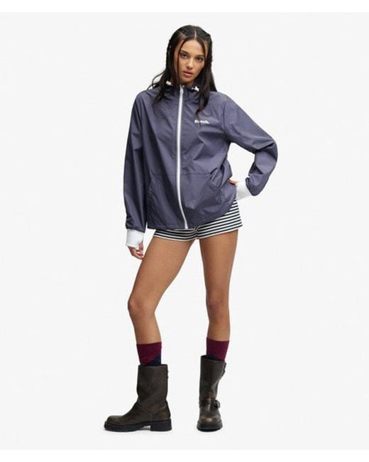 Superdry Blue Bench X & Co Bench Hooded Shell Zip Jacket
