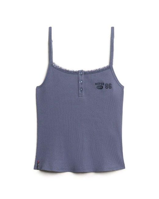 Superdry Blue & Co Athletic Essentials Graphic Button Cami