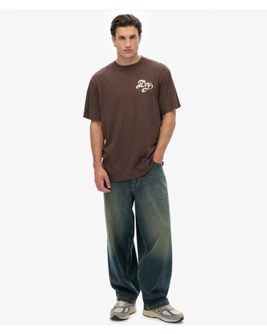 Superdry Brown & Co Tap Room Oversized T-shirt for men
