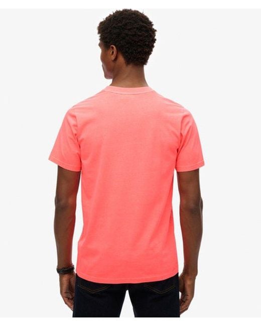 Superdry Red & Co Vintage Logo Neon Relaxed T-shirt for men