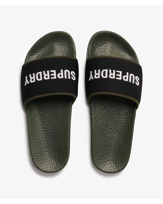 Superdry Black & Co Utility Mesh Pool Sliders for men