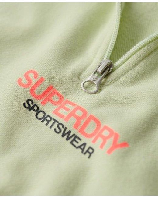 Superdry Green Sportswear Logo Boxy Half Zip Sweatshirt