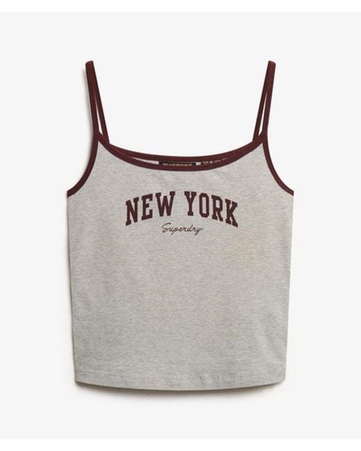 Superdry Gray & Co Athletic Essentials Branded Cami Top