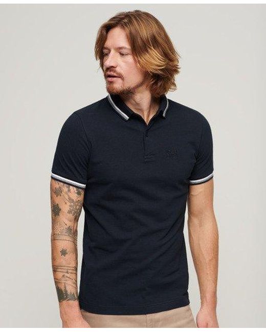Superdry Blue Sportswear Tipped Polo Shirt for men
