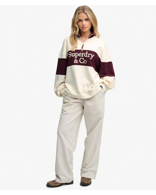 Superdry White & Co Company Logo Half Zip Sweatshirt