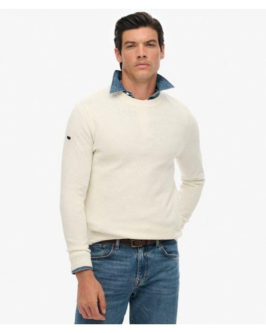 Superdry White & Co Light Weight Cotton Texture Jumper for men