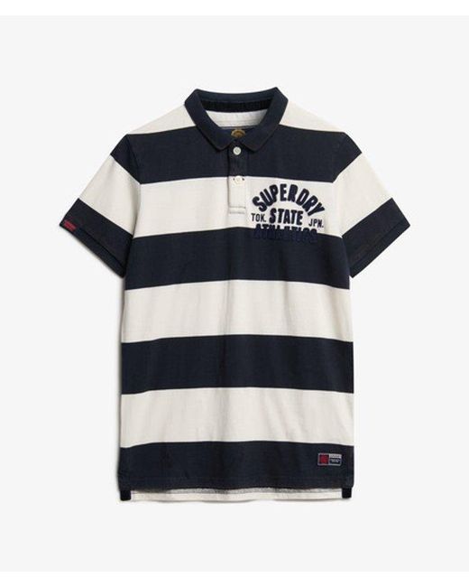 Superdry Blue & Co Vintage Athletic Jersey Polo Shirt for men