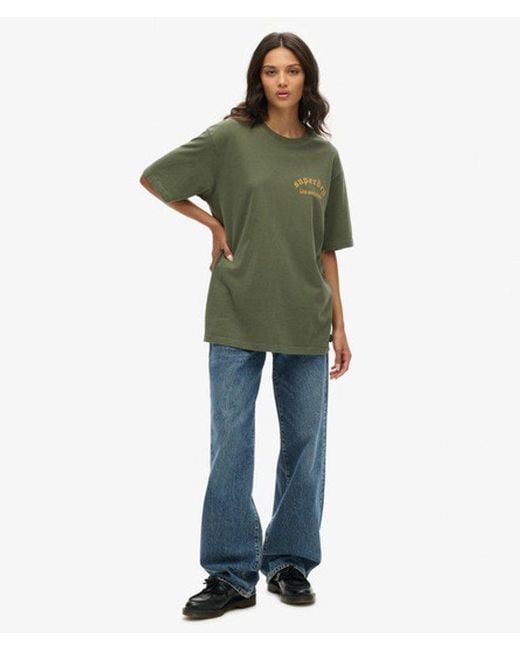 Superdry Green & Co Oversized Tattoo Back Graphic T-shirt