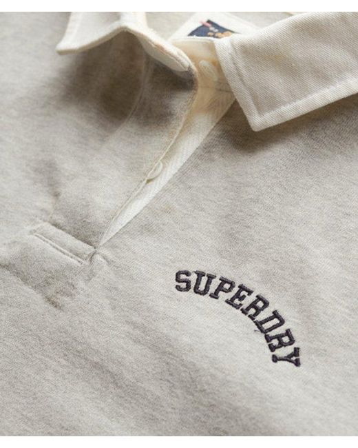 Superdry Gray Athletic Essentials Graphic Rugby Shirt