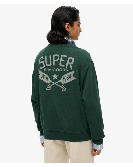 Superdry Green Lo-Fi Outdoor Mono Loose Crew Sweatshirt