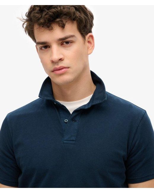 Superdry Blue & Co Essential Jersey Polo Top for men