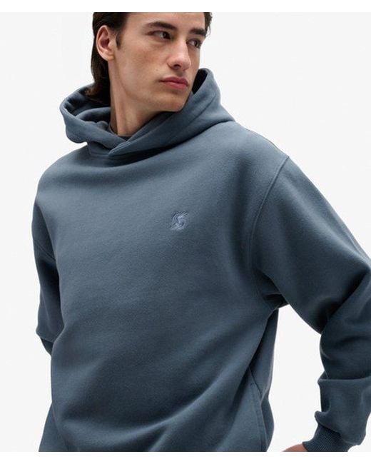 Superdry Blue Blank Oversized Hoodie for men