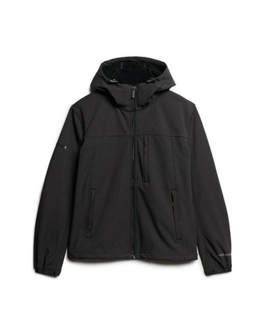 Superdry Black Classic Hooded Ripstop Trekker Jacket for men