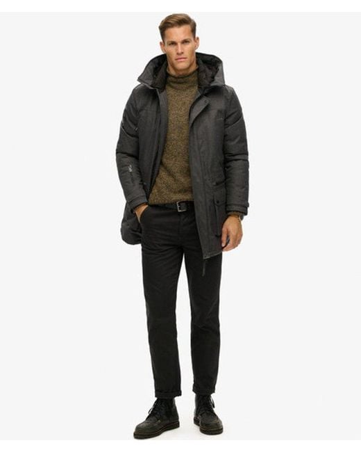 Superdry Gray & Co City Tweed Padded Parka Jacket for men