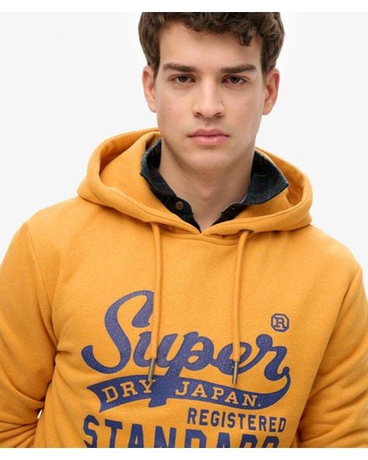 Superdry Orange Standard Script Hoodie for men