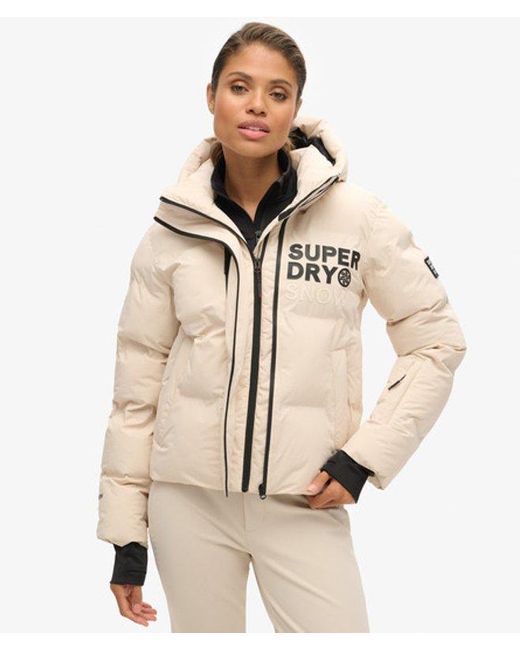 Superdry Natural Hooded Ski Boxy Puffer Jacket