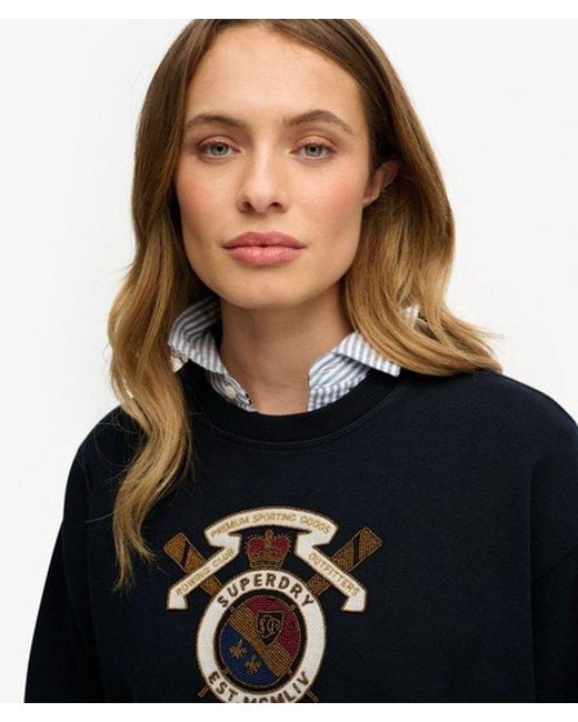 Superdry Blue Crest Loose Crew