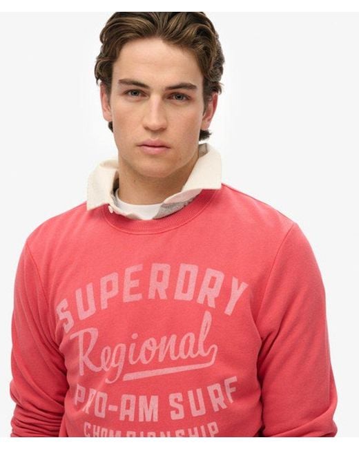 Superdry Red Lo-Fi Outdoors Relaxed Crew Sweatshirt for men
