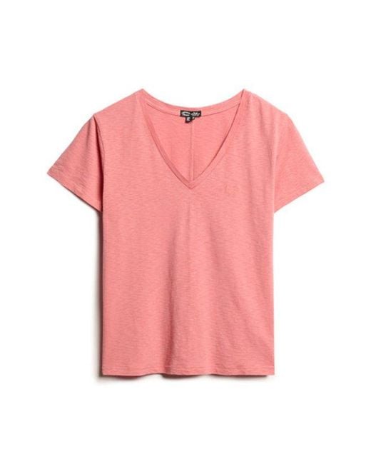 Superdry & Co Slub Embroidered V-neck T-shirt