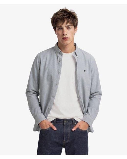 Superdry Gray & Co Classic Oxford Long Sleeve Shirt for men