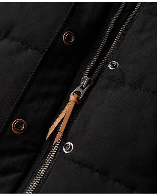 Superdry Everest Bodywarmer Van Imitatiebont in het Black
