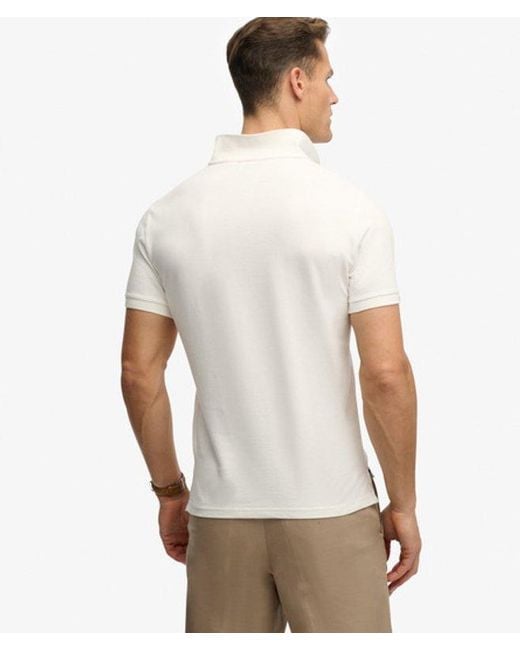 Superdry White Vintage Destroy Polo Shirt for men