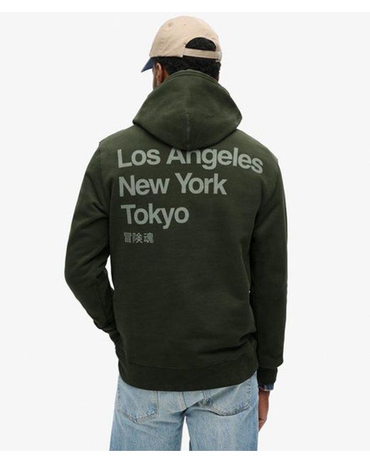 Superdry Green & Co Core Logo City Loose Fit Hoodie for men
