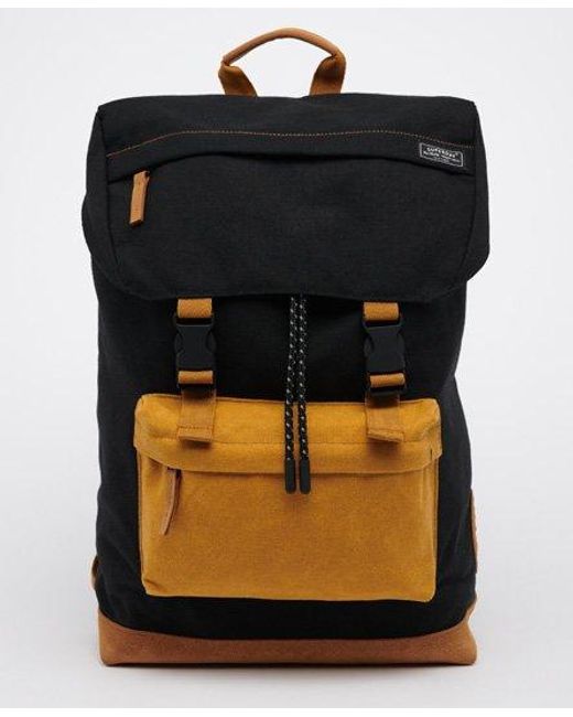 Superdry Black Toploader Backpack Washed for men