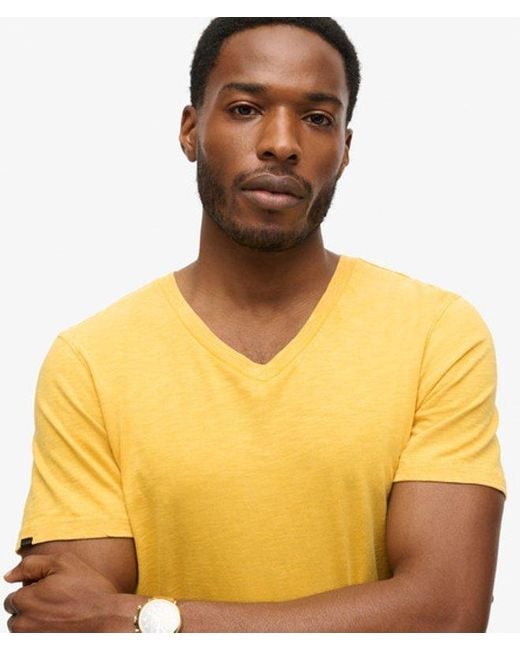 Superdry Yellow & Co V-neck Slub Short Sleeve T-shirt for men