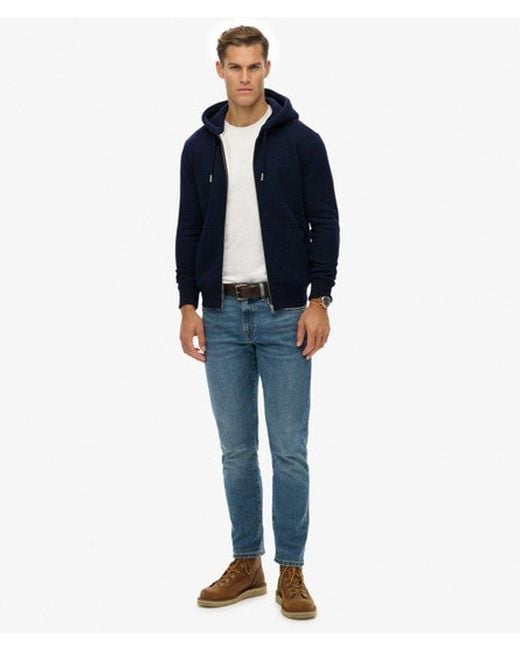 Homme Sweat À Capuche Zippé Logo Vintage Brodé Taille Superdry pour homme en coloris Blue