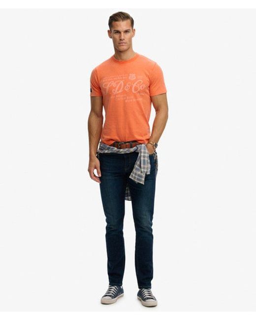 Superdry Orange Industry Worker Relaxed T-shirt for men