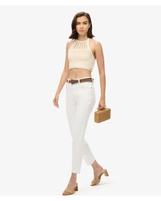 Superdry White & Co Cropped Halter Crochet Top