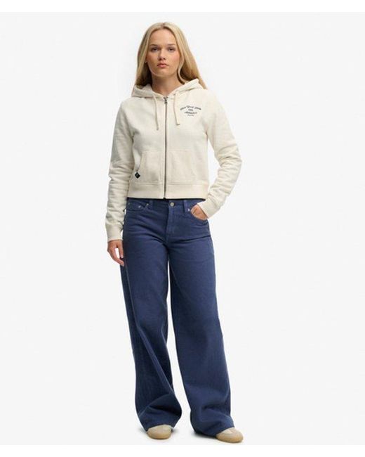 Superdry Natural & Co Athletic Essentials Cropped Zip Hoodie
