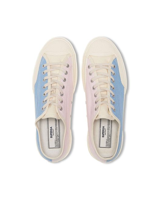 2432 Works Low Cut Multi-Color Denim Yarn Dyed di Superga in Blue
