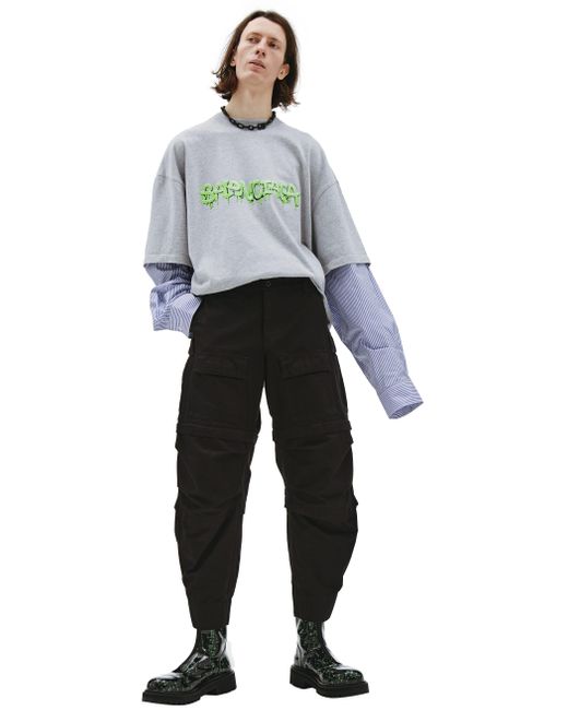 Balenciaga Cotton Baggy Cargo Pants in Black for Men Lyst