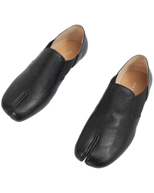 Maison Margiela Leather Tabi Loafers in Black for Men - Lyst