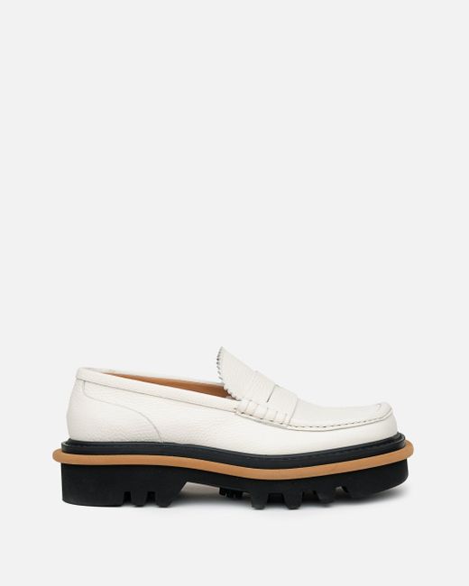 Dries Van Noten Leather Platform Loafer in White for Men | Lyst